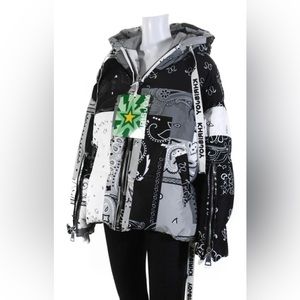 Khrisjoy Womens Puff Khris Patch Bandana  WHITE GREY BLACK  Size 00